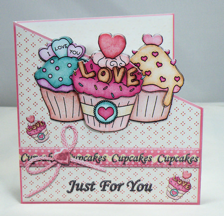 Lovecakes Just for You Over the Edge Angled Top Card by Hazel Pepper