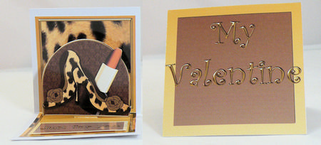 Leopard Print Shoes Valentine Mini 3D Pop-up Card by Hazel Pepper