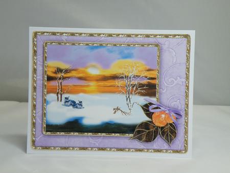 Winter Deer - Card Front with Decoupage by Hazel Pepper