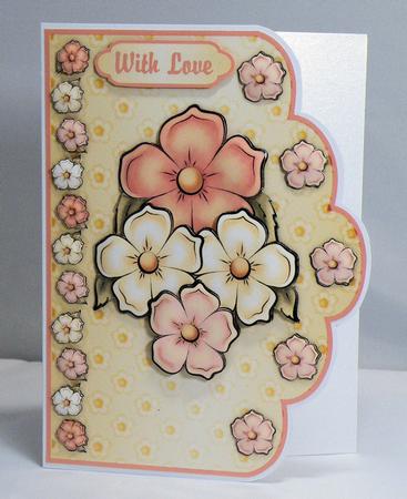 Blooming Blossoms A4 Scallop Edge Card Front by Hazel Pepper