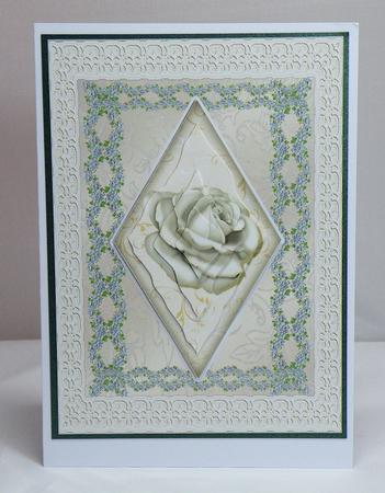Birthday Cream Rose Diamond with Torn Edge Pyramid by Hazel Pepper