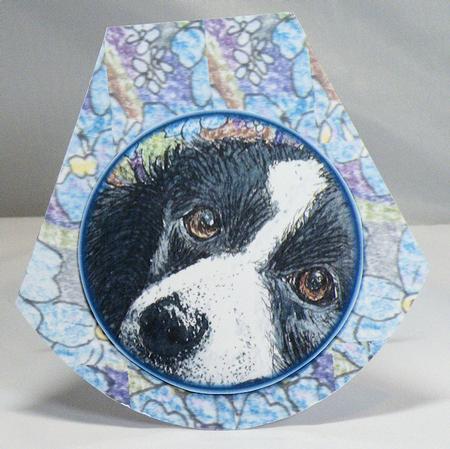 Forget Me Not Border Collie Dog Rocker Wobble Card by Hazel Pepper