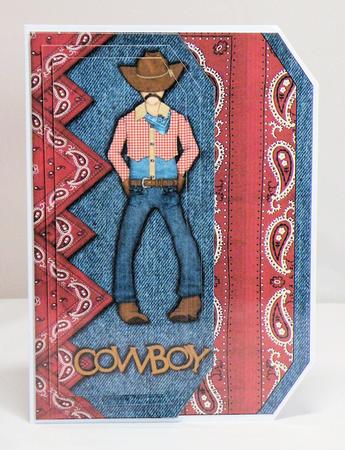Cuttin' Corners Cowboy Layer-front Card & Envelope by Hazel Pepper