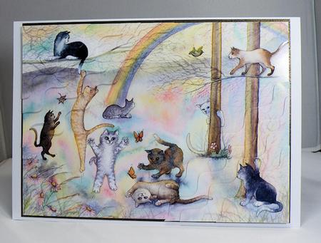 Cats Waiting at Rainbow Bridge Wavy Stackers & Decoupage Kit by Hazel Pepper