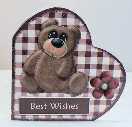 Beary Special - Red - Heart Shaped Fold Card Kit by Hazel Pepper