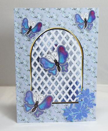 Purple Smudgy Butterflies - Trellis Card Kit by Hazel Pepper