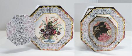 Colourful Panises Octagon Lace 3D Locket Kit by Hazel Pepper