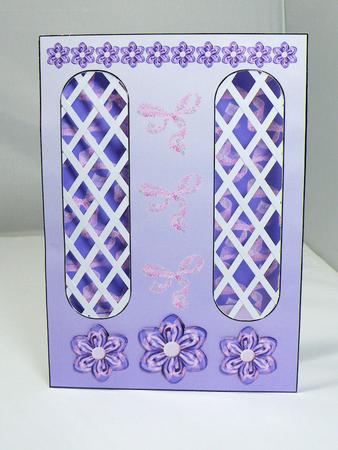 Purple Folded Flower Double Trellis Card Kit by Hazel Pepper