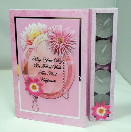 Dahlias Tea Light Candle Card Kit by Hazel Pepper
