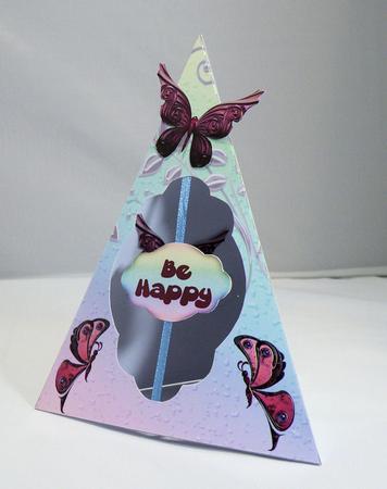 Pastel Rainbow Butterflies and Leaves Triangle-dangle by Hazel Pepper