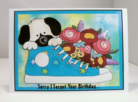 Belated Birthday Puppy in a Shoe by Hazel Pepper