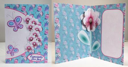 Pink Chiffon Flower Inside Card Kit by Hazel Pepper