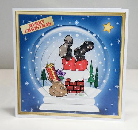 Santa Got Stuck!! Snowglobe Circle Pyramage Topper by Hazel Pepper