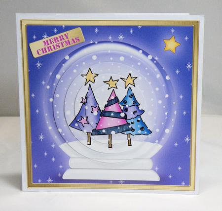 Funky Xmas Trees Snowglobe Circle Pyramage Topper by Hazel Pepper