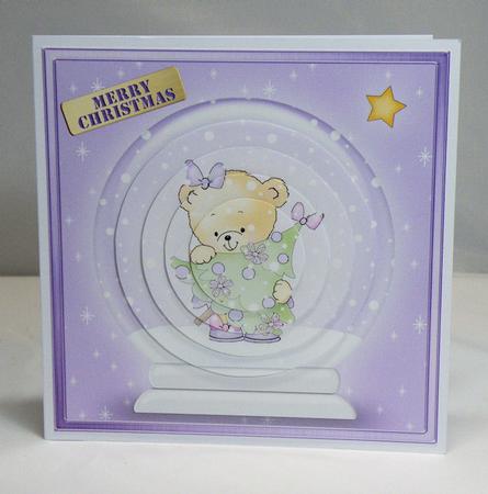 Rosie's Xmas Tree Snowglobe Circle Pyramage Topper by Hazel Pepper