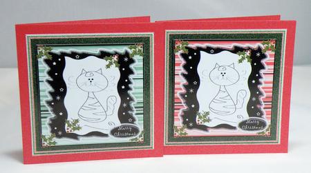 Funky Christmas Cat Mini Toppers & Blank Card Set 2 by Hazel Pepper