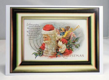 St Nick in the Snow Card Front with Oval Pyramid by Hazel Pepper