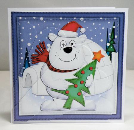 Xmas Polar Bear Fan Pyramage Topper by Hazel Pepper