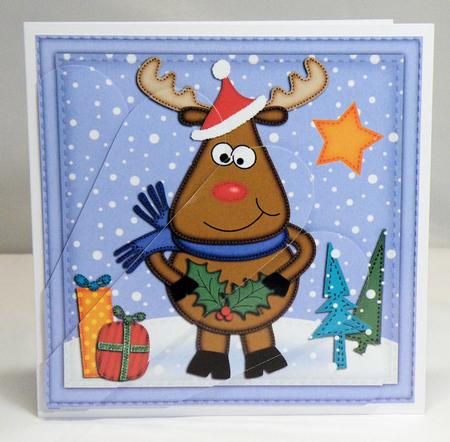Xmas Rudolph Fan Pyramage Topper by Hazel Pepper