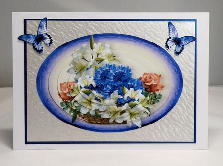 Basket of Lillies and Flowers in a Basket, Oval Pyramids by Hazel Pepper
