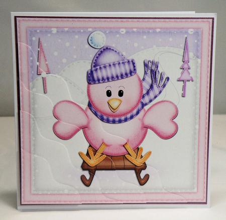 Xmas Little Birdie Wavy Corner Side Stacker Topper by Hazel Pepper