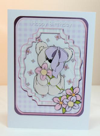 Cute Bear with Flowers by Hazel Pepper