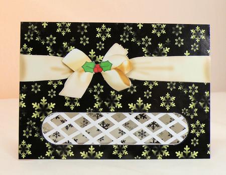 Snowflakes with Bow Trellis Card Kit by Hazel Pepper