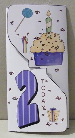 2nd Birthday Interlocking Card by Hazel Pepper