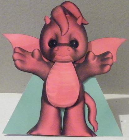 Little Welsh Dragon 3D Triangle Stand Up Pyramid Card Kit by Hazel Pepper