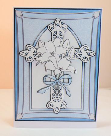A4 Cross with Lillies by Hazel Pepper