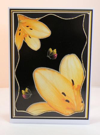Lilies & Butterflies in Frame Various Occasions Card by Hazel Pepper