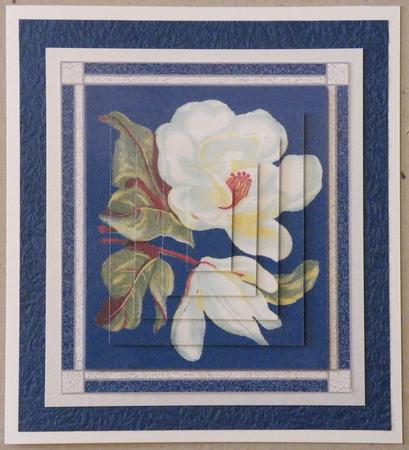 White Flowers on Blue. Pyramid by Hazel Pepper