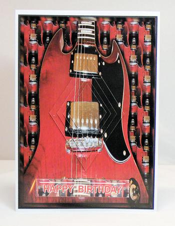 Rock Guitar Diamond Pyramid Card Sheet by Hazel Pepper
