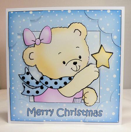 8 x 8 Rosie's Xmas Star Scalloped Corner Topper by Hazel Pepper