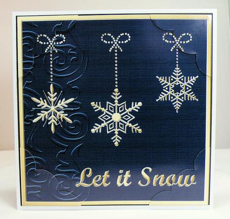 8 x 8 Xmas Snowflakes Scalloped Corner Topper by Hazel Pepper