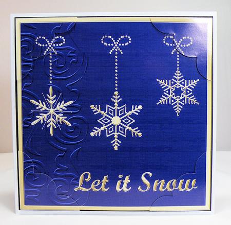 8 x 8 Xmas Snowflakes Scalloped Corner Topper by Hazel Pepper