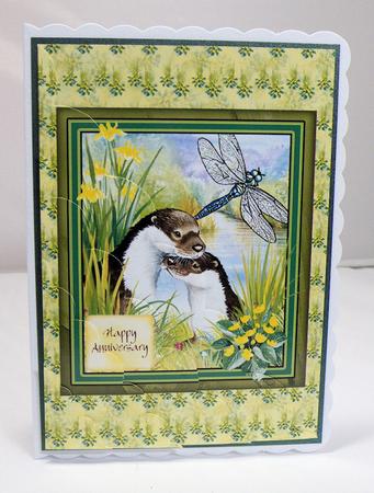 Otter Moments Happy Anniversary Large Wavy Card Front by Hazel Pepper