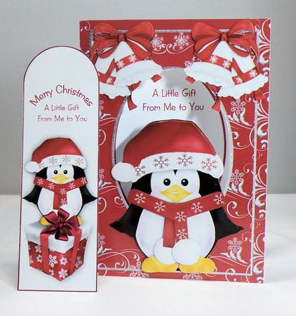 A Little Gift - Penguin Bookmark Aperture Card Kit by Hazel Pepper