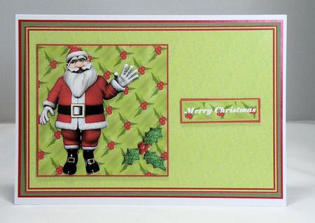 Santa & Holly Card Front by Hazel Pepper