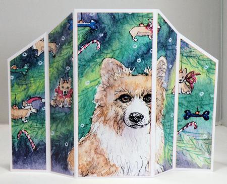 Gingerbread Corgi Tree Decorations Theatre Fold by Hazel Pepper