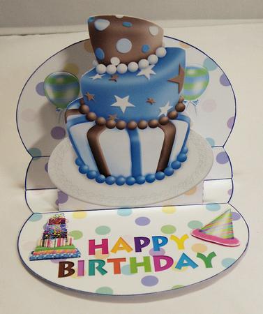 Birthday Blue Cake 3D Mini Stepper by Hazel Pepper