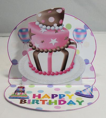 Birthday Pink Cake 3D Mini Stepper by Hazel Pepper