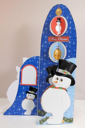 Tall Wing Card - Fat Snowman by Hazel Pepper