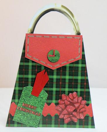 Christmas Handbag Shaped Card by Hazel Pepper