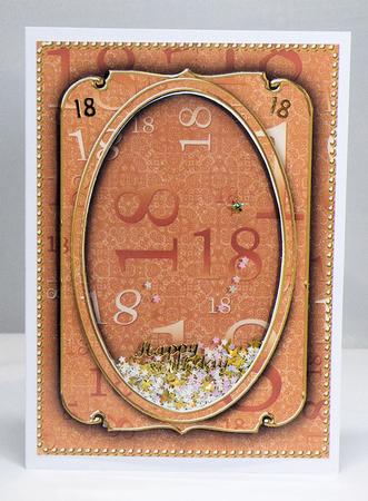 Burnt Orange 18th Birthday 7x5 Ornate Shaker Frame and Base by Hazel Pepper