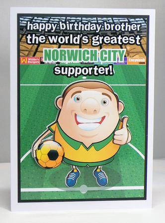 Norwich City Football Club Happy Birthday Brother by Hazel Pepper
