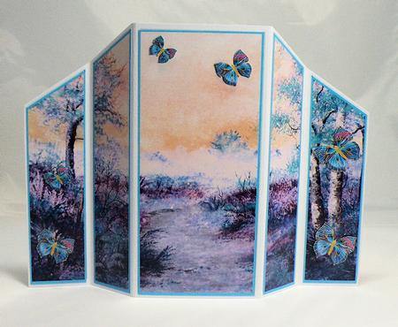 Blue Sunrise Theater Fold Card by Hazel Pepper