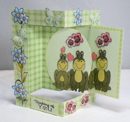 W Fold Frogs Galore Easy Card by Hazel Pepper