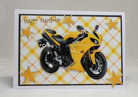 Yellow Motorbike on Yellow Pretty Paper by Hazel Pepper