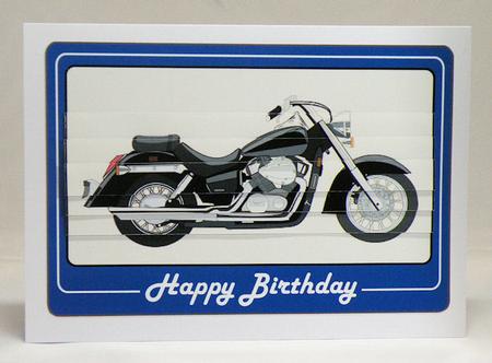 Motorbike Dark Blue Background by Hazel Pepper